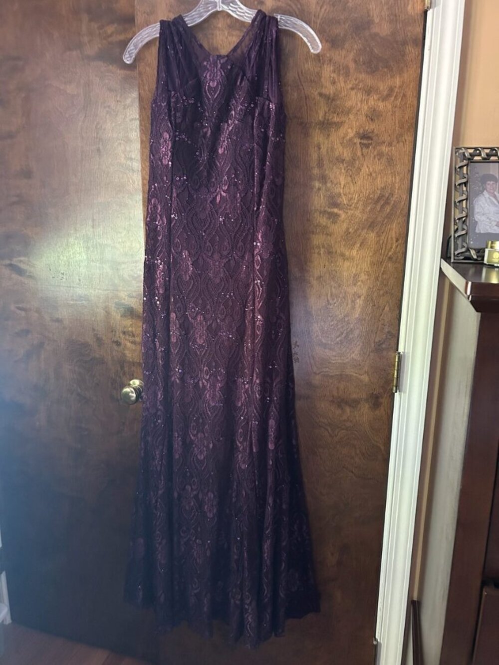 Purple Sequin Long Formal Gown